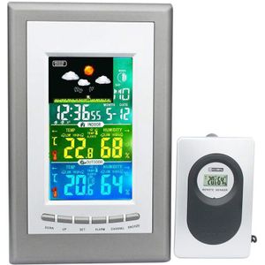 Multifunctionele Kleur Weerstation Met Indoor En Outdoor Draadloze Sensor Barometer Thermometer Hygrometer Weersverwachting Mo