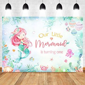 Mehofoto Mermaid 1st Verjaardag Achtergrond Aquarel Mermaid Verjaardag Fotografie Achtergrond Onder De Zee Verjaardag Banner Achtergrond