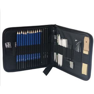 35Pcs Schetsen Potlood Set Houtskool Extender Gum Cutter Schetsen Tekening Pak Art Kit Met Canvas Case