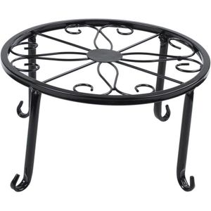 12-Inch Zware Pot Plant Stand, Set Van 2, Art Gesmeed Pot Treeft, massief Ijzer Pot Houder, Decoratieve Tuin Pot Houder, Zwart