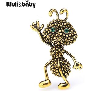 Wuli & Baby Vintage Mier Broches Vrouwen 2-Kleur Emmet Insect Party Causale Broche Pins