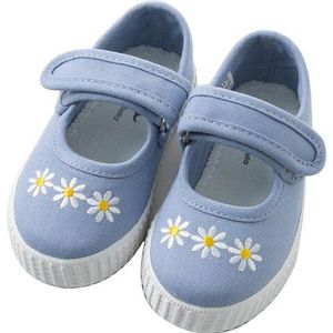 DB13475 Dave & Bella Baby Meisje Lente Blauwe Canvas Schoenen Casual Floralshoes