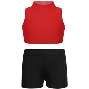 Kinderen Activewear Meisjes Mouwloze Criss Cross Terug Tanks Bra Crop Top Met Jongen Uitgesneden Laagbouw Dance Shorts kids Sport Sets