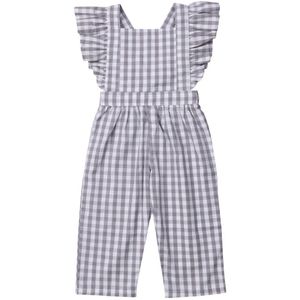 Kids Meisjes Jumpsuits Zomer Baby Meisje Ruches Plaid Overalls Jumpsuit Meisjes Sunsuits Kinderen Kleding