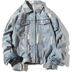 SOUL VAN TIGER Koreaanse Ontwerpen Jongen Herfst Denim Jassen Mannen Gedrukt Losse Pocket Jassen Vintage Patchwork Kleding Plus Size