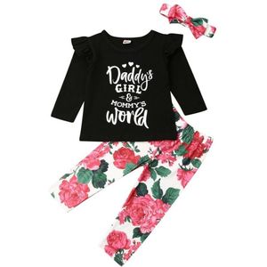 Herfst Kleding Pasgeboren Baby Baby Meisjes Kleding Bloemen Top T-shirt Legging Broek Outfit Kleding Set 0-24 maanden 2pcs