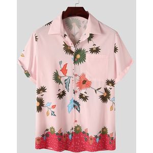 Mannen Casual Shirt Printing Turn Down Kraag Korte Mouw Hawaiian Shirt Button Streetwear Zomer Leisure Camisas S-5XL Incerun