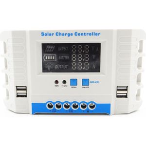 60A 50A 40A 30A 20A 10A 24V 12V Auto Zonnepaneel Batterij Oplader PWM LCD Display Solar Collector regulator USB twee Controller
