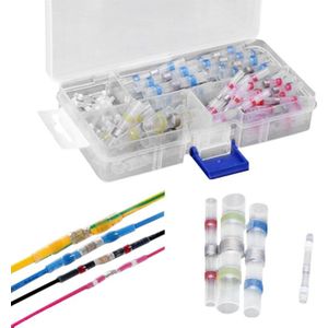 100Pcs Krimpkous Solderen Mouwen Terminals Geïsoleerde Waterdichte Butt Wire Connectors Kit Elektrische Draad Gesoldeerd Terminals