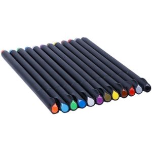 12/24 Kleuren 0.4Mm Micron Liner Fineliner Pennen Voor Metallic Marker Tekenen Pen Kleur Sketch Marker Art Set Briefpapier