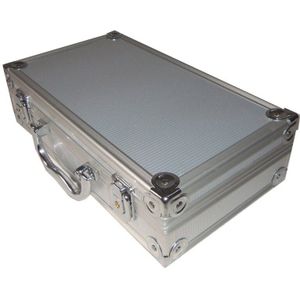 300*170*80Mm Toolbox Aluminium Gereedschapskist Draagbare Instrument Storage Case Met Spons Voering Handheld Slagvast koffer