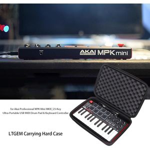 Ltgem Harde Draagtas Voor Akai Professionele Mpk Mini Mkii &amp; Mpk Mini Spelen | 25-Key Usb Midi drum Pad &amp; Keyboard Controller