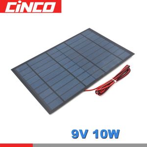 9 V 10 W breiden draad Zonnepaneel Polykristallijn Silicium DIY Acculader Kleine Mini Mobiele kabel speelgoed Volt 9 V 10 W 10Watt Watt