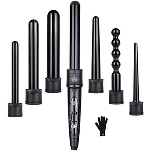 6 In 1 9-32Mm Keramische Haar Krultang Machine Crimper Professionele Hair Curler Wand Crimp Corrugation Voor hair Styling Tools