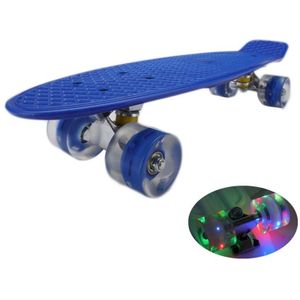 22 Inch Skate Board Knipperlicht Mini Cruiser Skateboard Plastic Longboard Vierwiel Skateboard Banana Board Voor Meisje Jongen