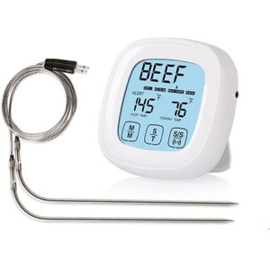 2 Probes Moseko Touchscreen Oven Thermometer Keuken Koken Voedsel Vlees Olie Probe Grill Bbq Timer Backlight Digitale Thermometers