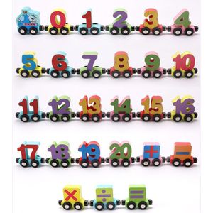 Houten Trein Truck Set Hout Magnetische Trein Speelgoed Engels Alfabet Letter Aantallen Auto Kids Kinderen Educatief Speelgoed