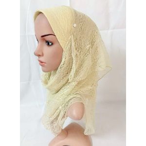 Maleisië Moslim Hijab Sjaal Effen Flower Lace Sjaal Vrouwen Hoofddoek Klaar Te Dragen Hijab Musulman Femme Foulard
