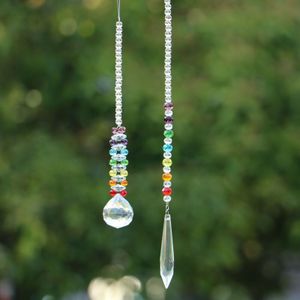 2 Stks/partij Chakra Kristal Suncatcher Kroonluchter Kristallen Ball Prism Hanger Rainbow Maker Opknoping Cascade Zon Catchers Ornament