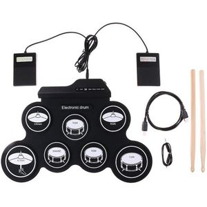 Elektronische Drum Set 7 Pads Opvouwbare Elektrische Drum Set Met Usb Jack (Zwart)