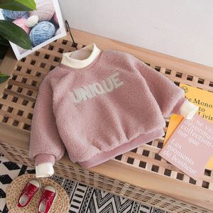 2-6 Jaar Winter Meisjes Mode Dikke Warme Fleece Lange Mouw Sweatshirts Baby Kids Kinderen Top