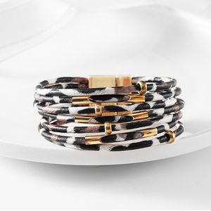 Wybu Lederen Wrap Armband Voor Vrouwen Charme Parel Magneet Gesp Armband Leven Van Boom Bohemian Armband Voor Vrouwen Manchette