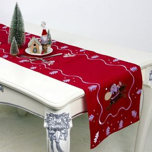 Kerst Tafelloper Vlag Cover Rechthoekige Keuken Desk Geborduurde Runner Woonkamer Stofdicht Tafelkleed Thuis Decoratie