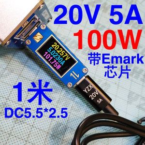 100W 5A Pd 2.0 3.0 Naar Dc 5.5*2.5 Decoy Trigger Adapter Kabel TYPE-C Pd Verbinding QC4 Opladen notebook 15V 20V Lader Batterij