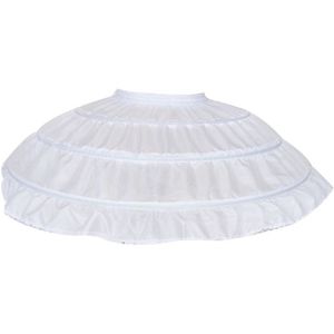 Kinderen Kinderen Meisjes 3 Stalen Hoepels Witte Petticoat Jurk Jurk Onderrok Elastische Tailleband Trekkoord A-lijn Rok