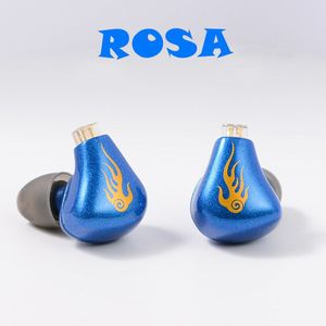 Fengru Rosa 10Mm Beryllium Kristal Composiet Film In Ear Metal Oortelefoon Hifi Iem Oordopjes Met 2Pin 0.78Mm 5N ofc Kabel