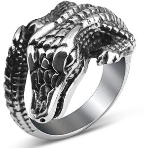 Vinger Persoonlijkheid Rvs Ring Krokodil Vorm 3D Stereoscopische Trendy Stijl Zware Metalen Punk Vrouwen Man Ons 7 Tot 14 size