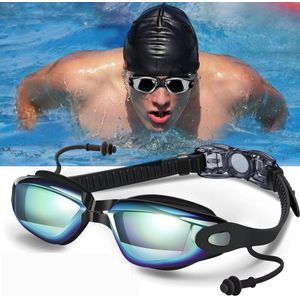 Outtobe Zwembril Zwembril Triathlon Apparatuur Met Mirrored & Clear Anti-Fog Waterdicht Uv 400 Bescherming Lenzen