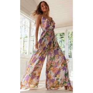 Boho Geïnspireerd Paars Bloemen Boho Jurk V-hals Flare Mouw Zomer Jurk Mini Verstoorde Vrouwen Jurk Super Chic Vestidos Strand Jurk