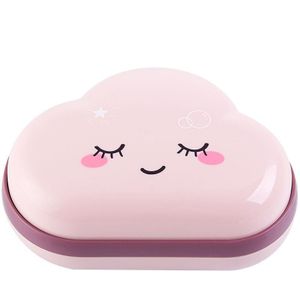 Creatieve Leuke Cartoon Wolken Vorm Zeepkist Draagbare Reizen Zeep Bescherm Case Badkamer Afvoer Zeephouder Badkamer Accessoires
