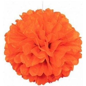 Papier Pompom Bloem Wijnstok Ornament 25 Cm-Oranje