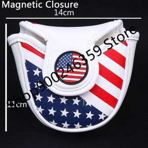 Golf Mid-Mallet Headcover Putter Cover Usa-Vlag Stijl Voor Center-As Of Side-As Putter club