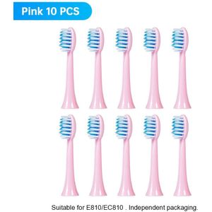 10 Pcs Opzetborstels Voor E819 E810 EC810 Ultrasone Elektrische Tandenborstel Zachte Haren Nozzles Met Verzegelde Verpakking