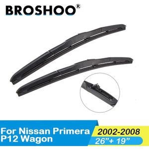 Broshoo Auto Ruitenwissers Natuurlijke Rubber Voor Nissan Primera P12 Wagon Hachback 2002 2003 2004 2005 2006 2007