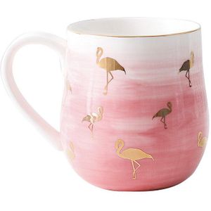 Creatieve Loving Flamingo Keramische Europese Stijl Ontbijt Melk Koffie Huis-Kap Water Kopjes Kantoor Mokken