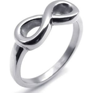 Liefde Infinity Knoop Ring Solid Gepolijst Rvs Ring Zilver Kleur