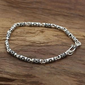 925 Sterling Zilveren Armbanden Armband Zon Lucky Bamboe Buis Vriendschap Armband Sieraden