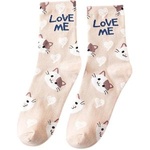 Leuke Kawai Cartoon Meisjes Jongens Sokken Gekamd Katoen Sokken Vrouwen Grappige Hond Mooie Animal Patroon Casual Sok Harajuku