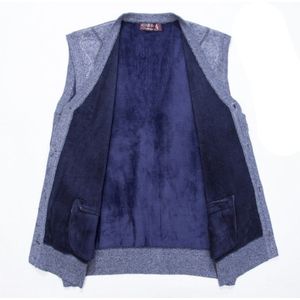 Winter Plus Maten Trui Vest Jas Heren Dikke V-hals Mouwloze Fleece Vest Mannen Casual Wol Gebreide Trui Jas Herfst