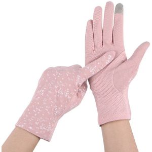 Dames Dunne Zomer Antislip Touch Screen Handschoenen Korte Katoen Anti-Ultraviolet Stretch Zonnebrandcrème Handschoenen