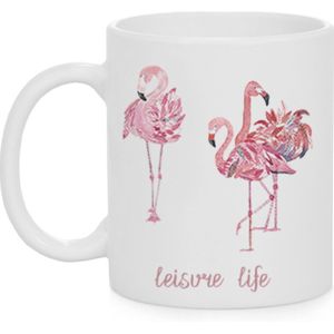 MAYREY Creatieve Mok 11 oz Flamingo Cartoon Melk Mok Cool Koffie Cup met Modieuze Afdrukken Geen Verkleuring