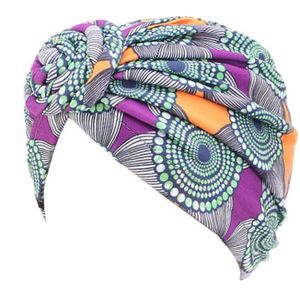 Multicolor Haar Sjaal Gedrukt Knoop Vortex Tulband Melk Zijde Afrikaanse Patroon Hoed Vrouwen Headwrap Bandana Hoofddeksels Moslim Tulband