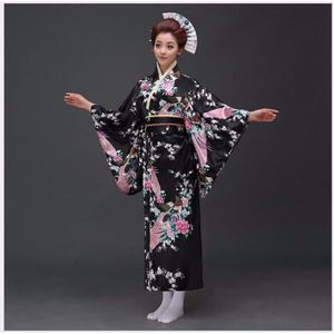 Japanse Vrouwen Originele Yukata Jurk Traditionele Kimono Met Obi Prestaties Dans Kostuums One Size