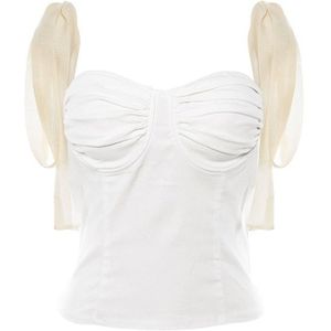 TWOTWINSTYLE Wit Crop Tops Vrouwelijke Mouwloze Bandage Korte Band Vest Voor Vrouwen Vintage Koreaanse Zomer Tij
