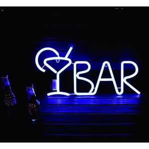 Batterij Aangedreven Bar Light Sign Led Neon Brief Nachtlampje Party Warm Wit Creatieve Neon Bar Led Light Sign Muur opknoping Licht