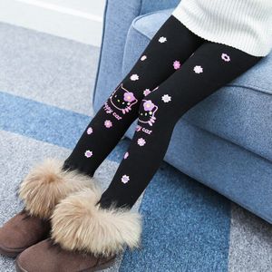 Meisjes Broek Winter Herfst Vallen Kinderen Leggings Mode Cartoon Kat Dikke Warme Broek Kinderkleding Meisjes Leggings 3-8Year